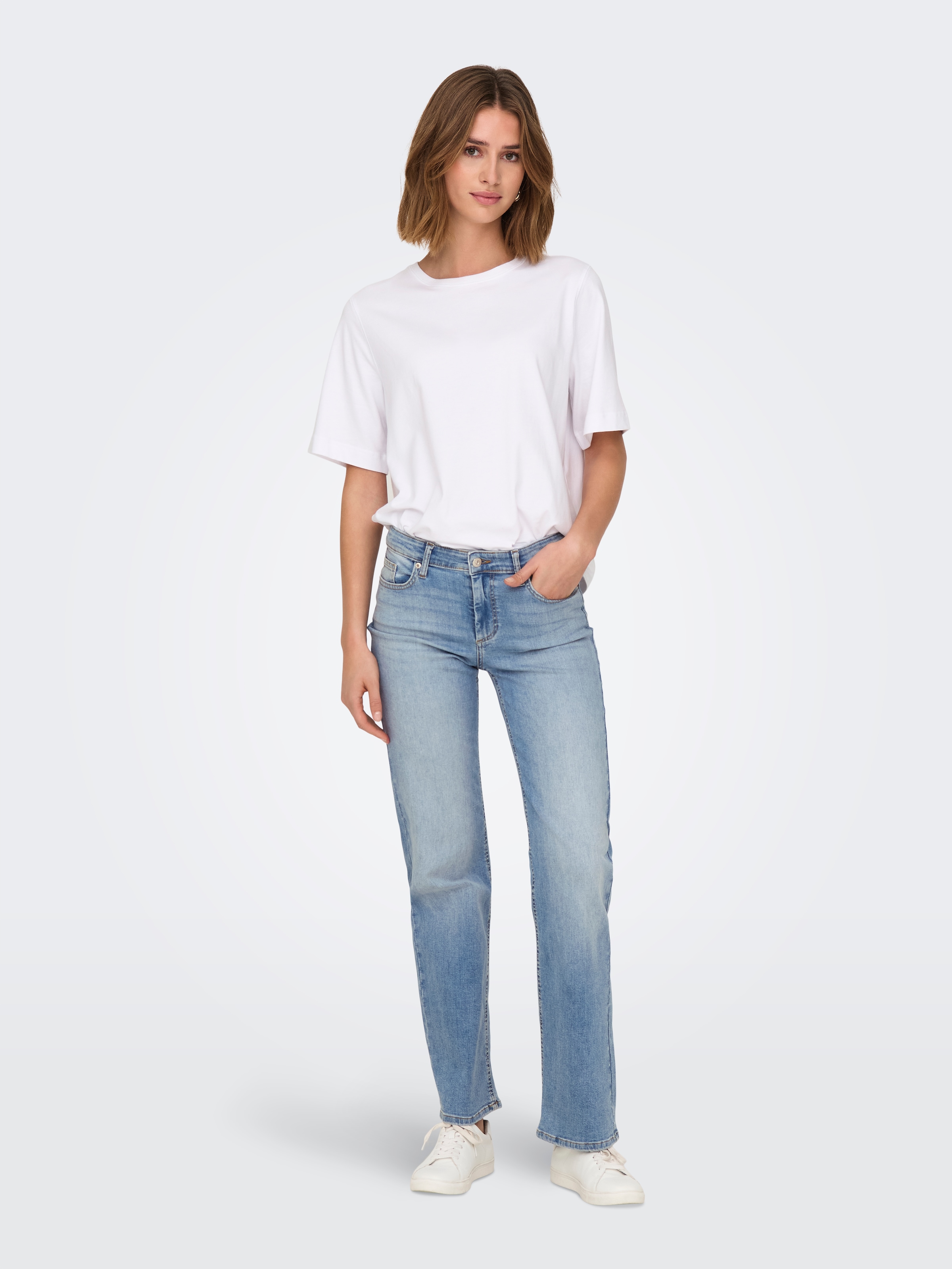 ONLY Straight-Jeans »ONLBLUSH MID STRAIGHT DNM TAI467 NOOS«, 5-Pocket Style