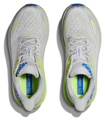 Chaussures Running Hoka Clifton 9 Gris/Vert/Bleu Homme