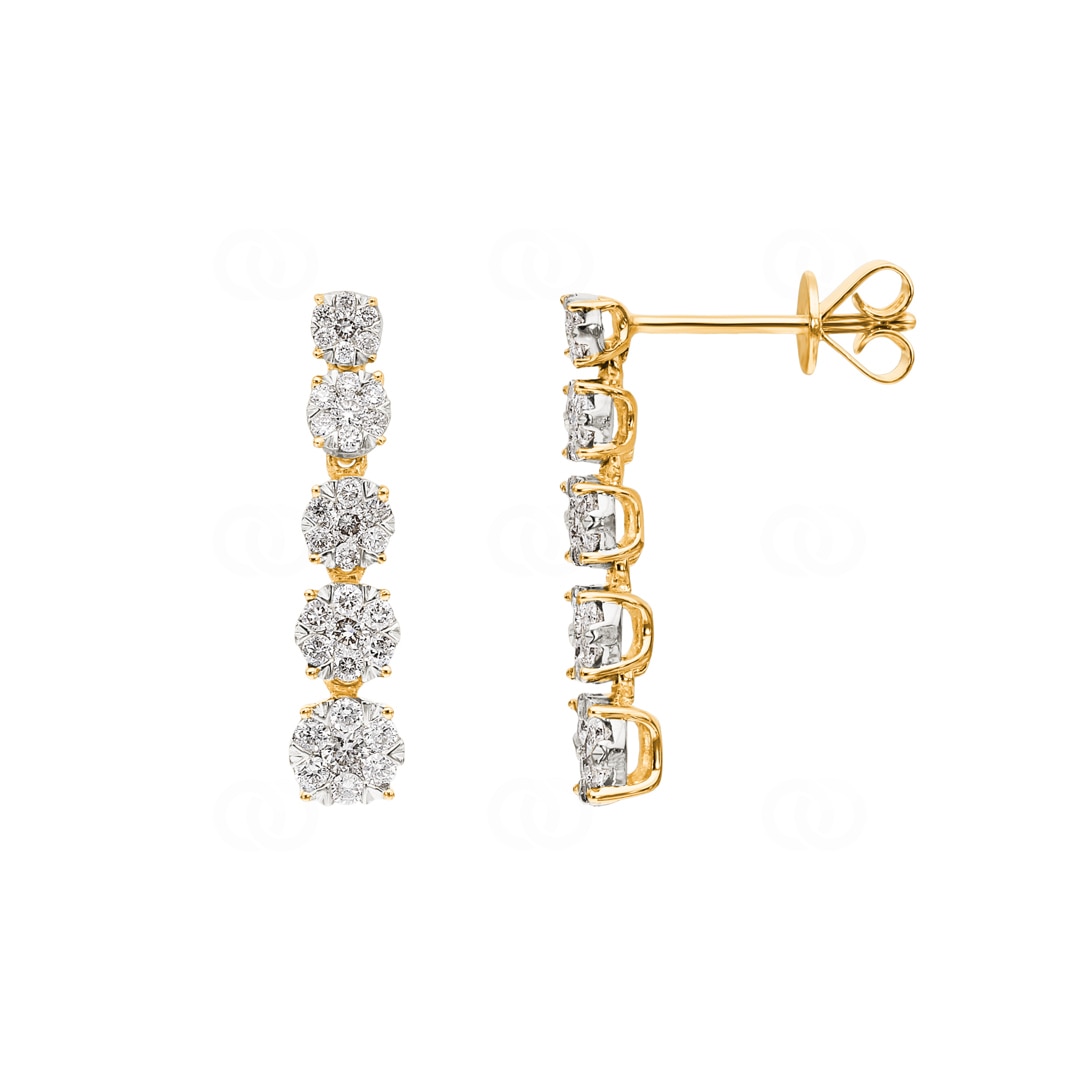 Ohrhänger 750/18 K Gelbgold mit Diamanten 0.50 ct H/si
