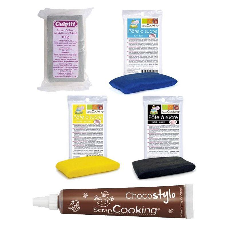 Kit pâte à sucre Minions + 1 Stylo chocolat Youdoit