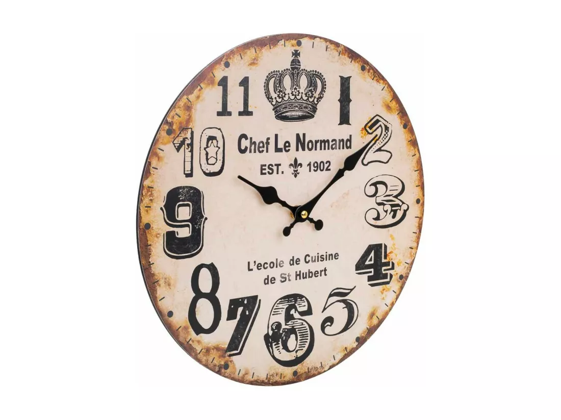 Horloge murale en bois marron d34x2h