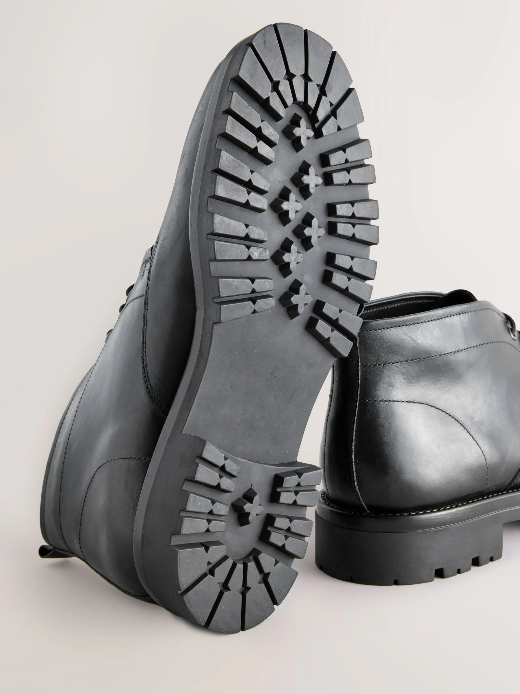 Zwart - Chunky Leather Chukka Boots