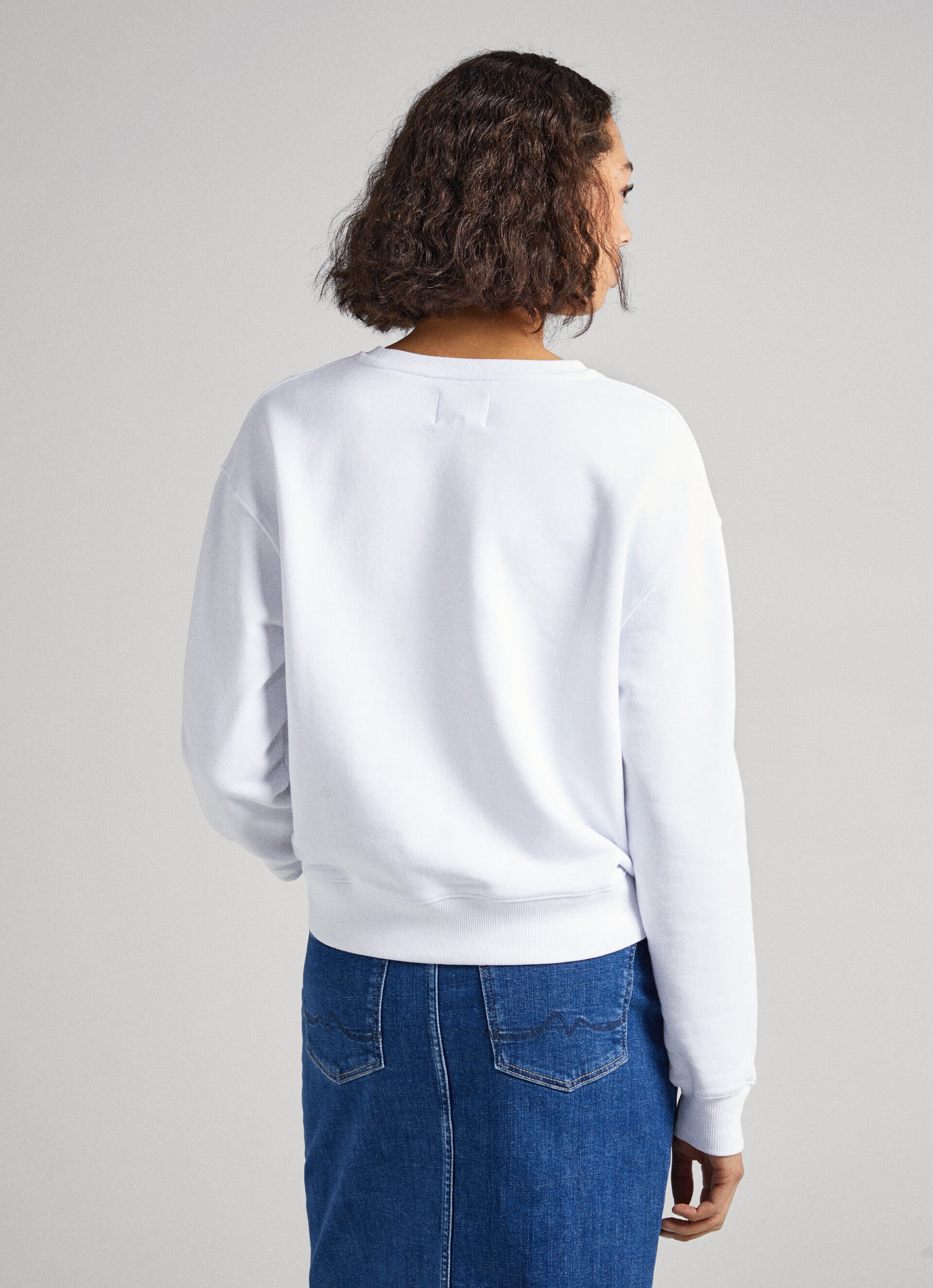 Moletom de algodão com logotipo estampado - branco