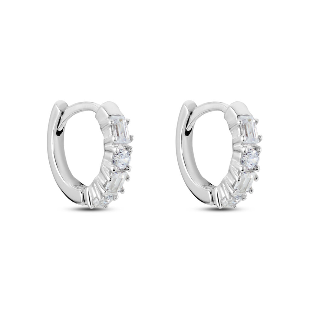 Créoles Argent Blanc Derren Oxydes De Zirconium