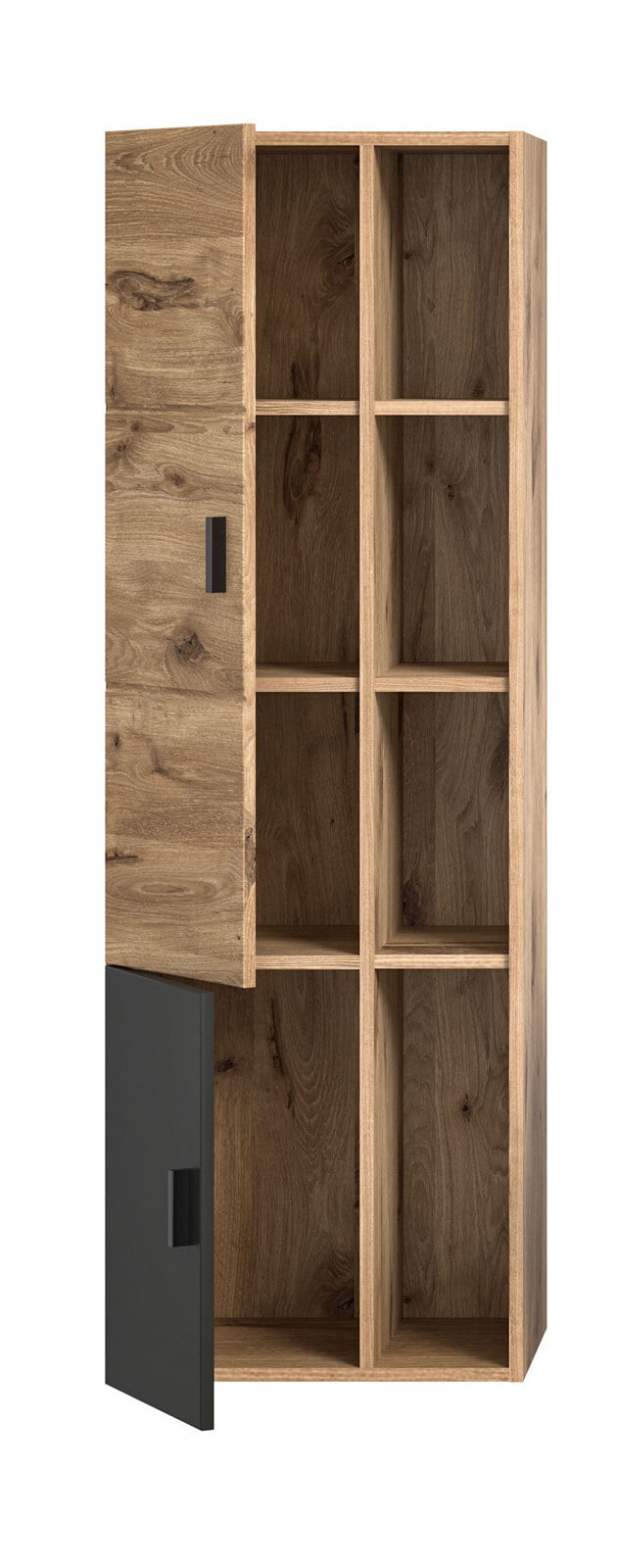 Midischrank GRADO 48 x 144 cm Eiche/ Grau