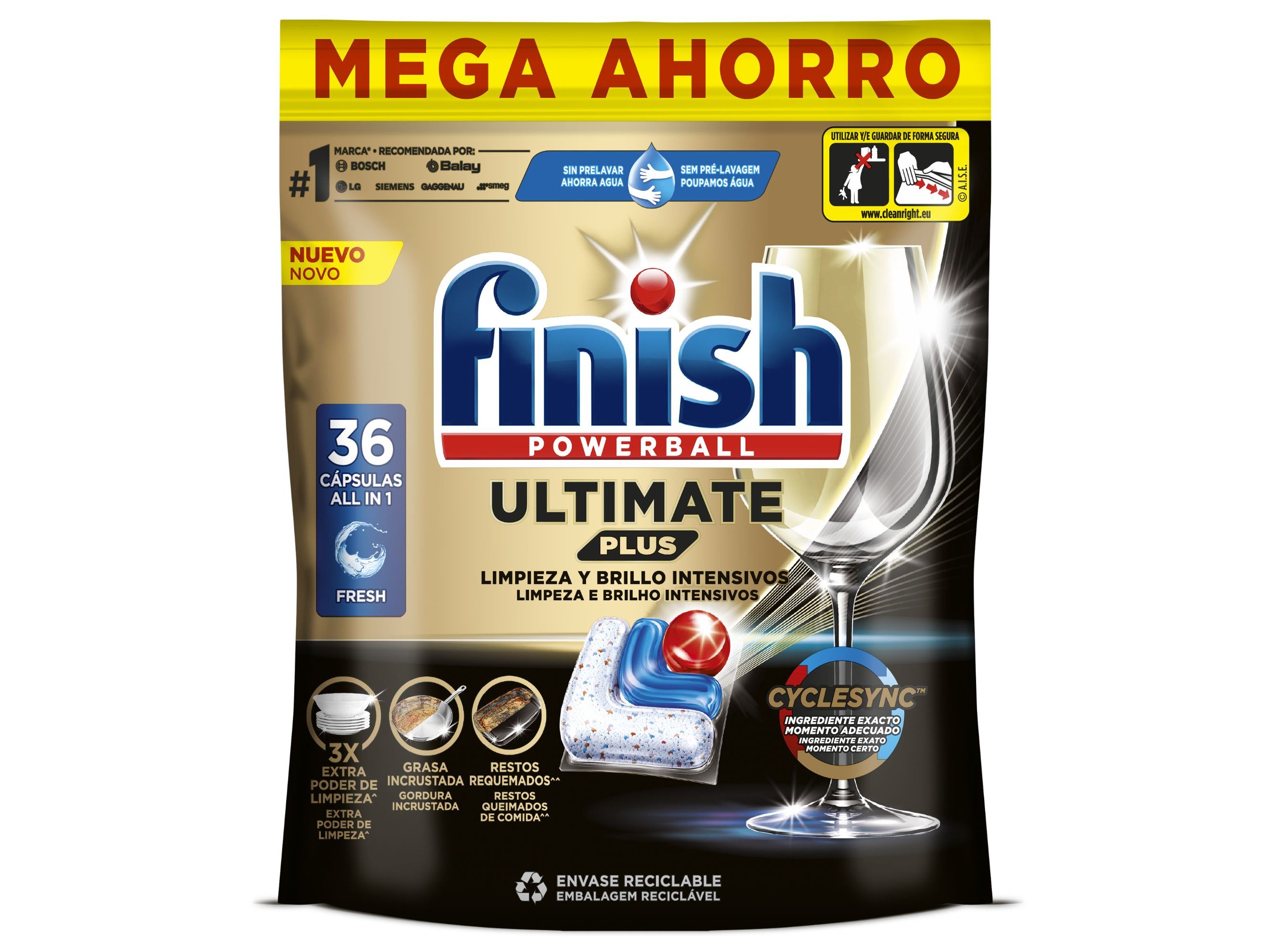 DETERGENTE LOIÇA MÁQUINA FINISH ULTIMATE PLUS REGULAR 36PASTILHAS