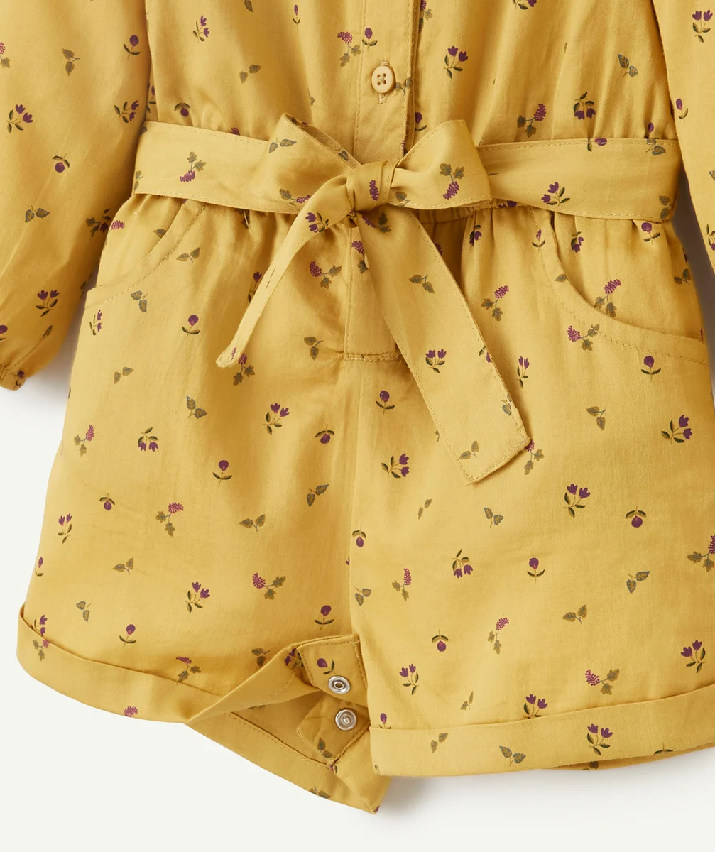 COMBISHORT BÉBÉ FILLE JAUNE AVEC IMPRIMÉ FLEURI