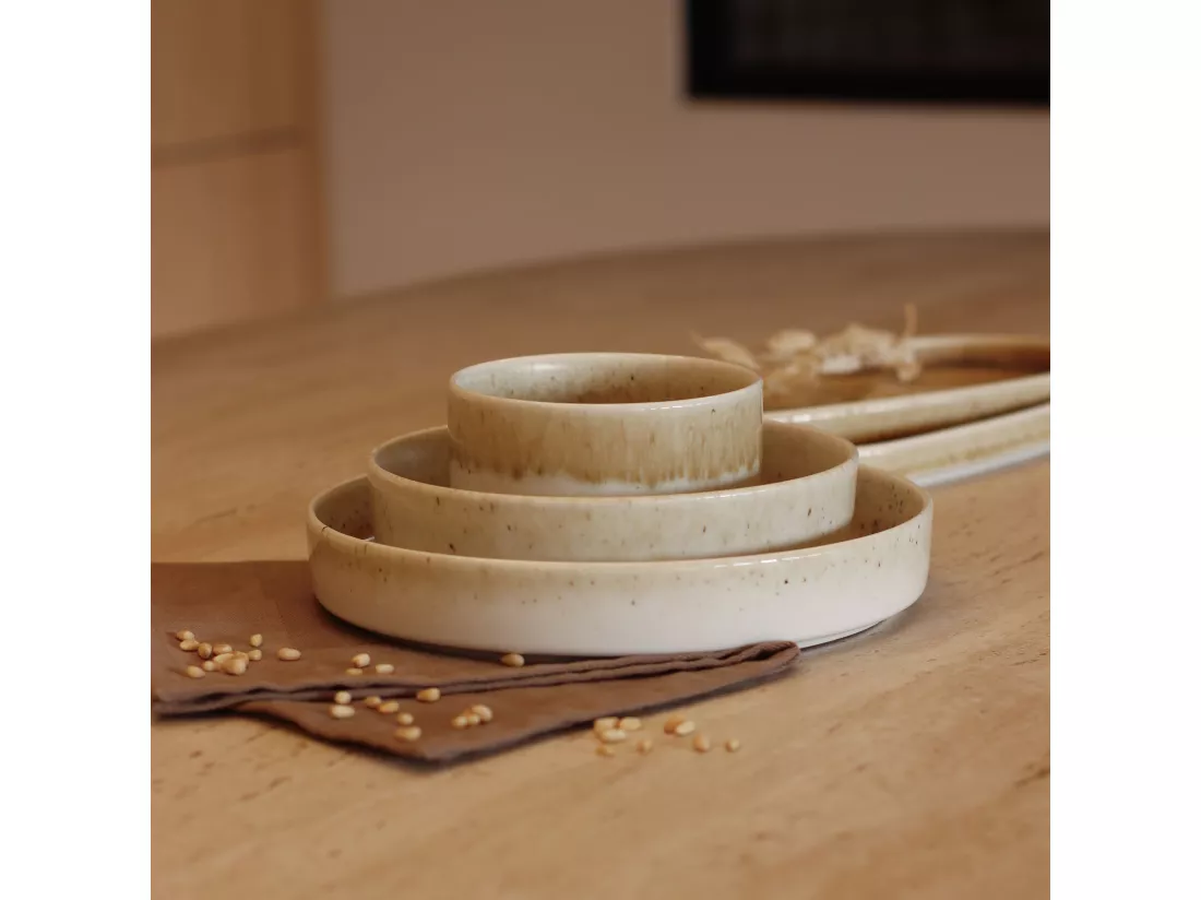 Ogo Living - Lot 6 Assiettes Coupes Stack 12cm En Porcelaine Marron