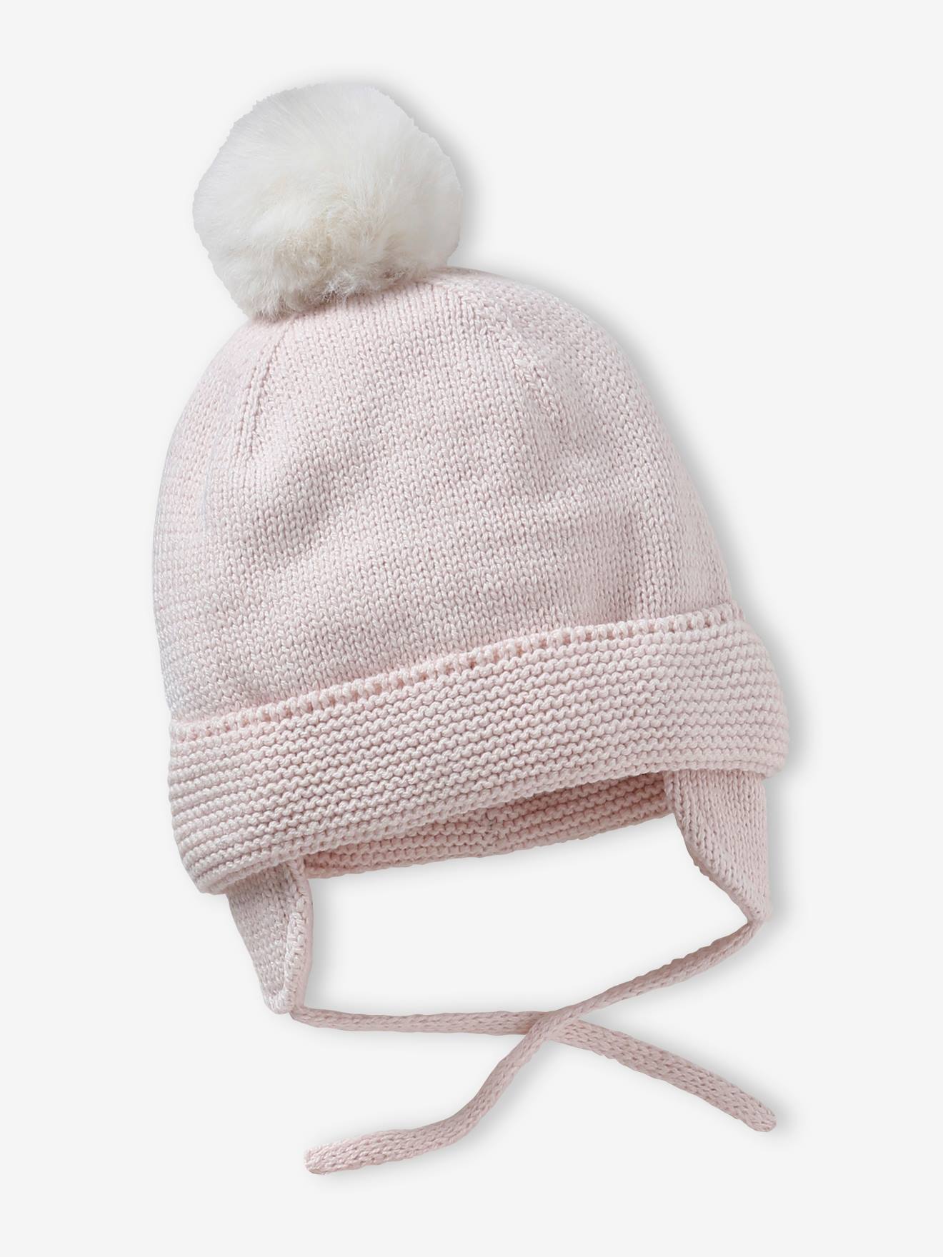 Conjunto para bebê menina: gorro + cachecol tubular + luvas, rosa claro