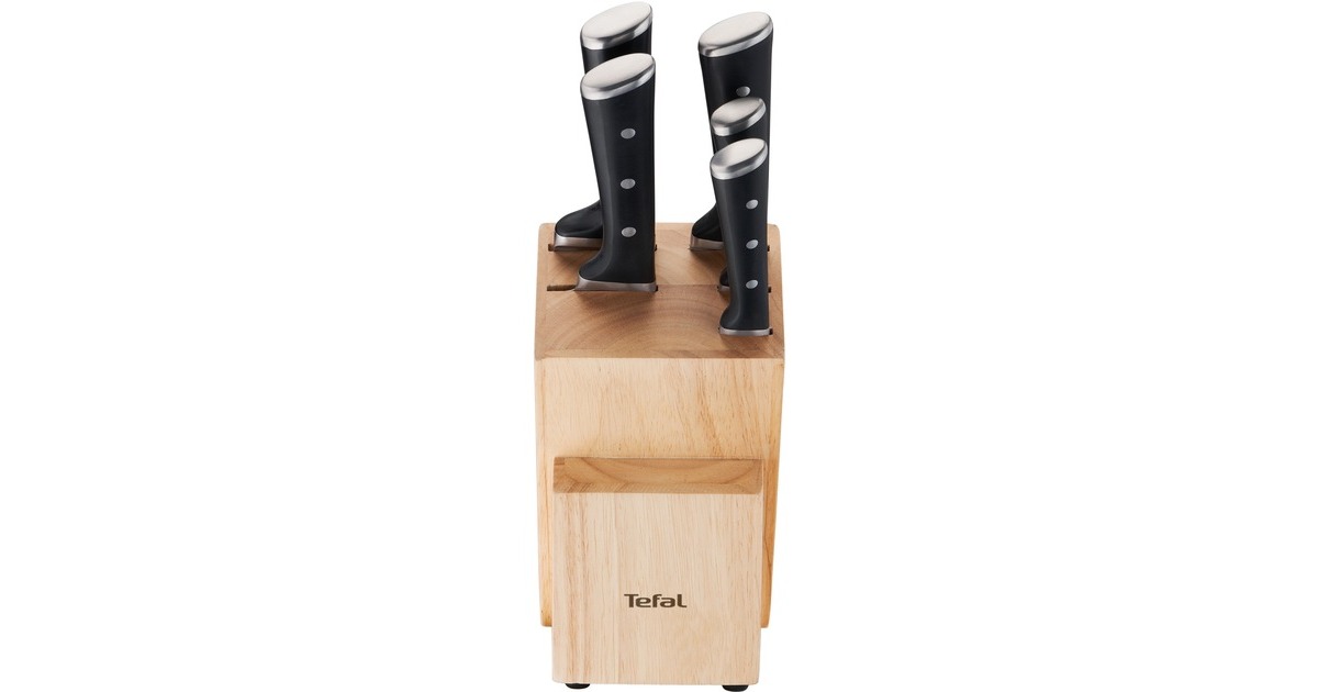 TefalIce Force messenblok K232S5  (Houtkleur/zwart, 5-delig)
