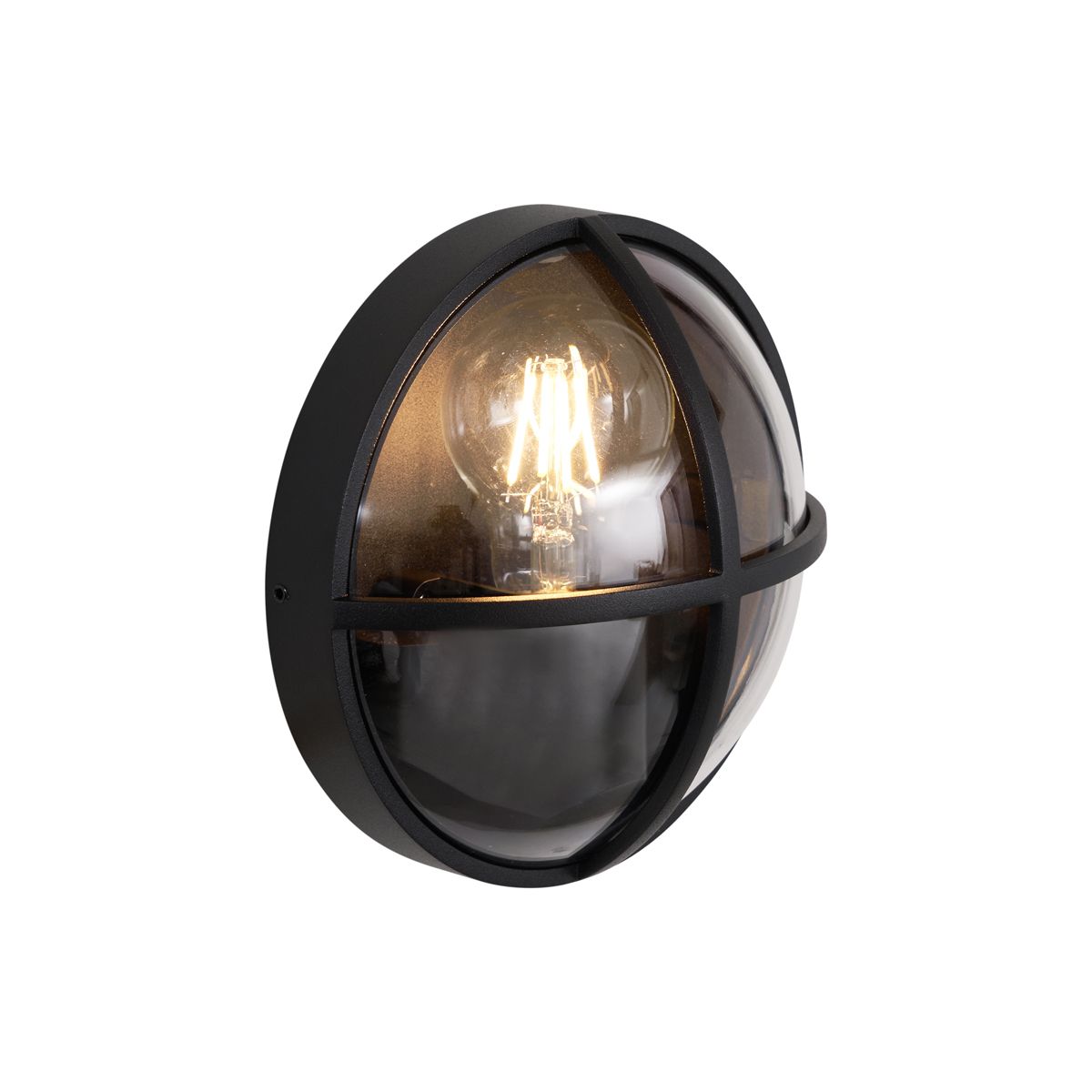 Buiten wandlamp zwart rond IP65 - Target