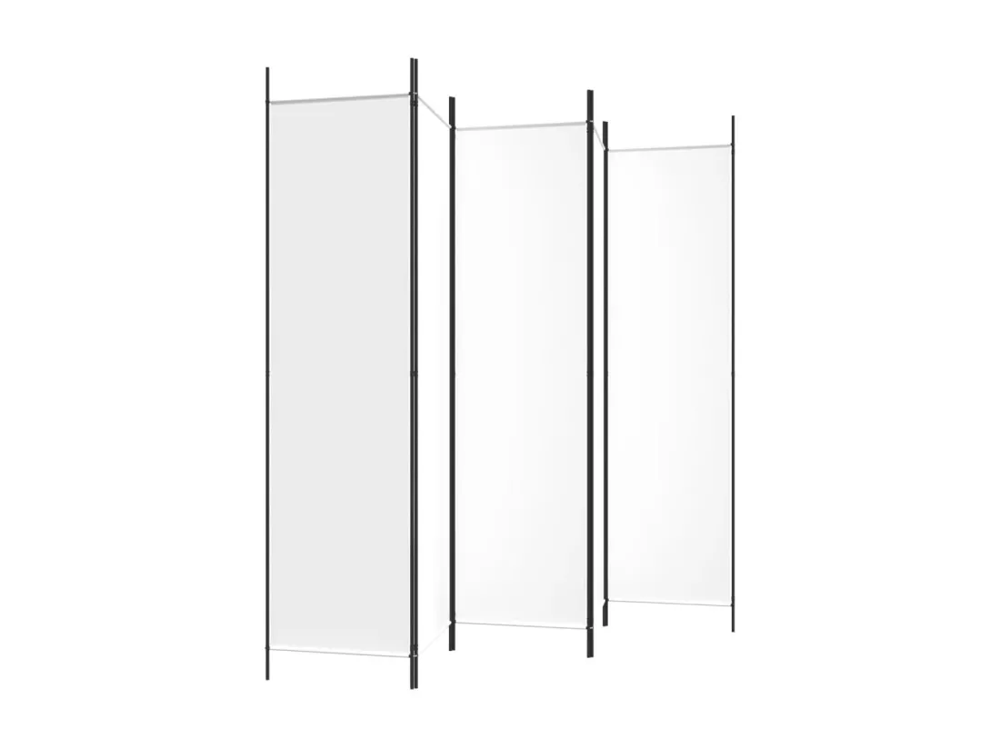 Cloison de séparation 5 panneaux Blanc 250x200 cm Tissu