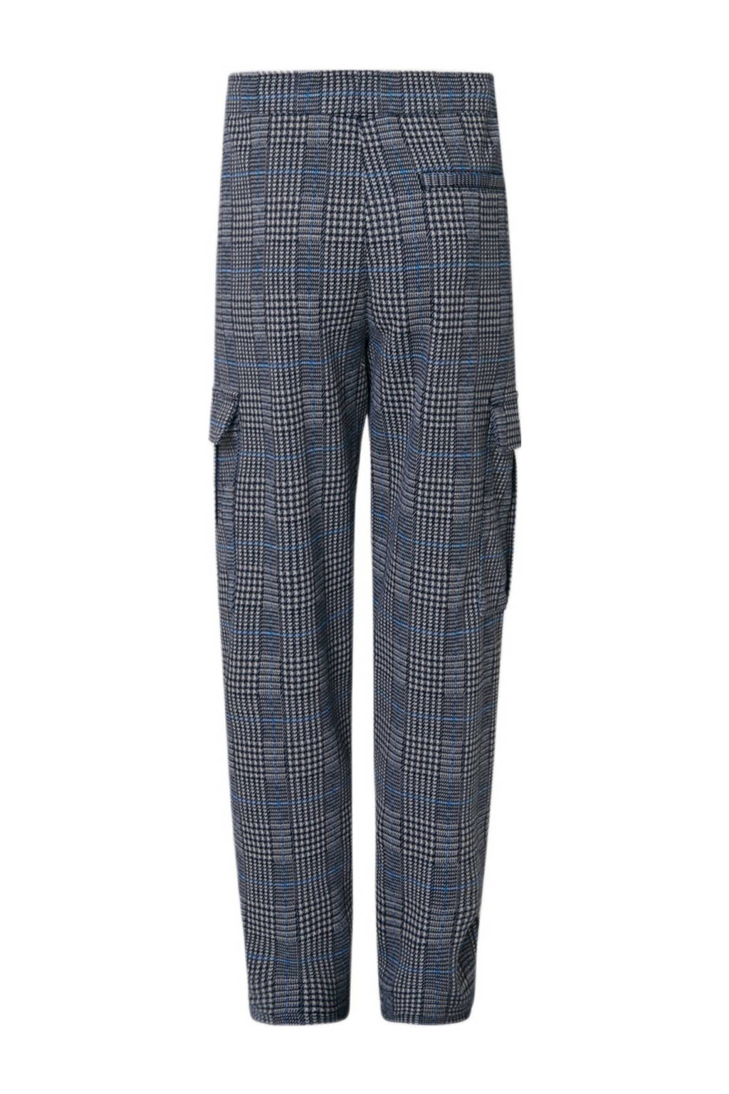 Shoeby geruite loose fit broek donkerblauw/lichtgrijs/blauw