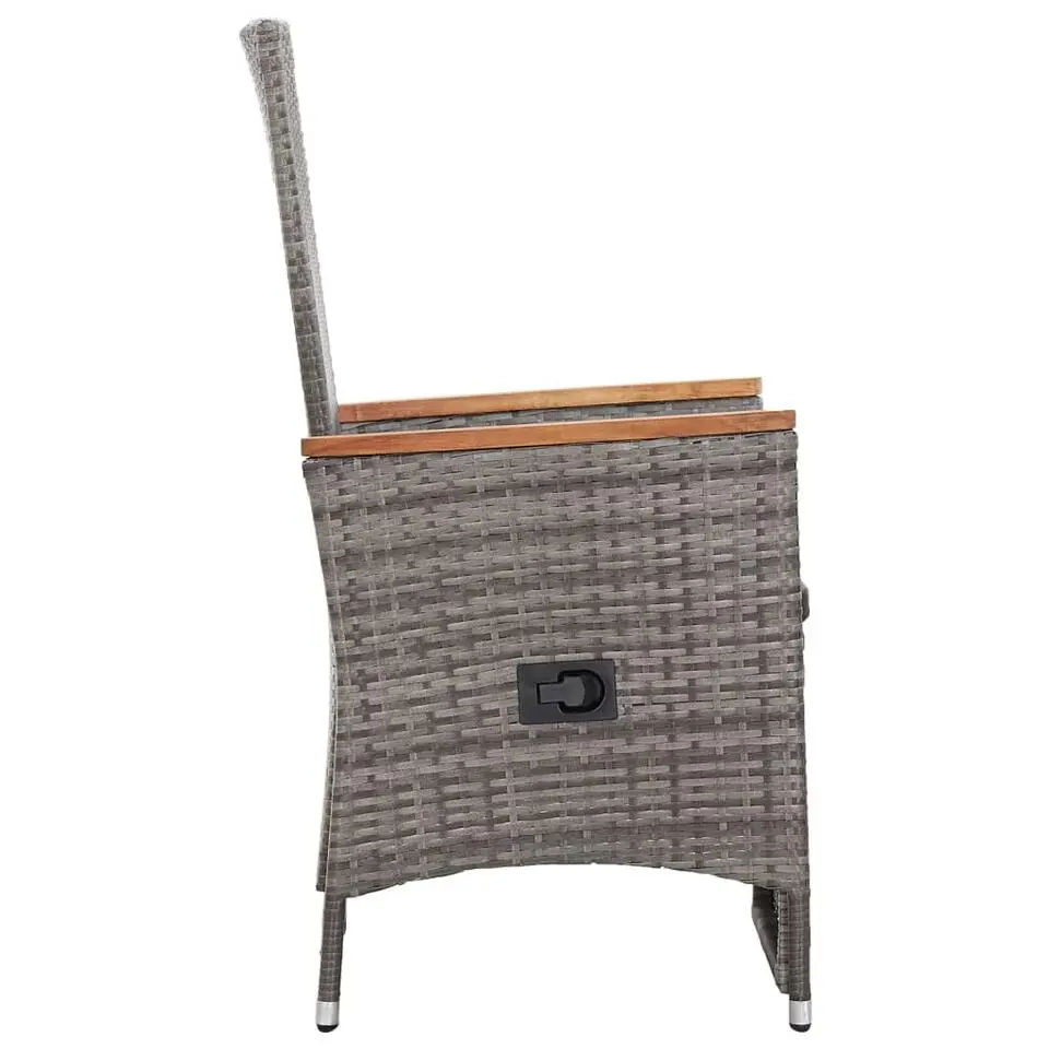 vidaXL - Tuinstoel - Grijs - Poly rattan - 2 stuks