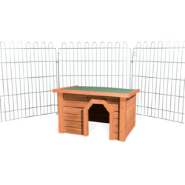 Abri Natura pin vernis pour petits animaux Coloris Brun