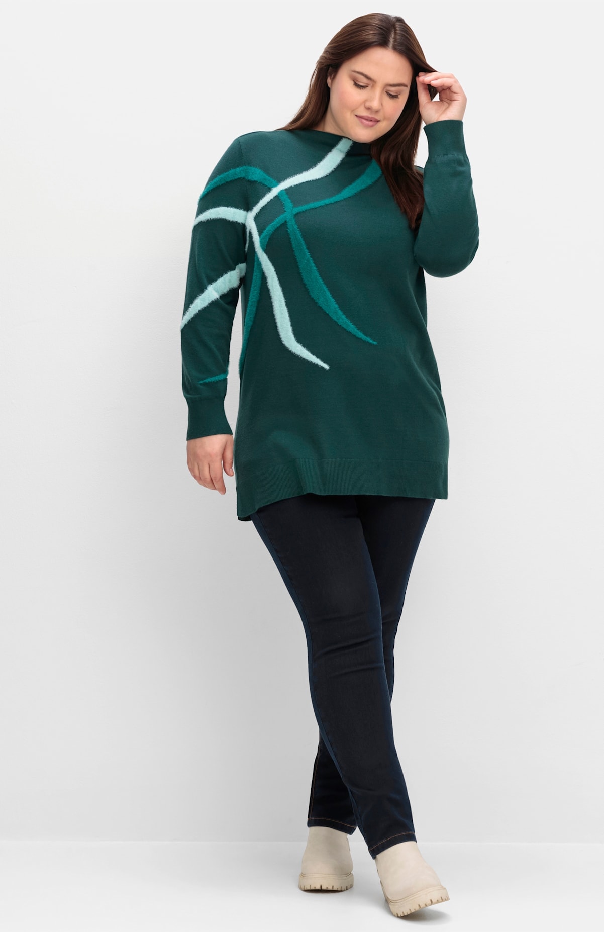 Sheego Stehkragenpullover »Stehkragenpullover«