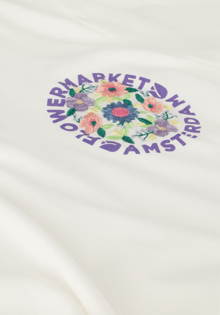SCOTCH & SODA witte scotch & soda t-shirt slim fit flower embroidery