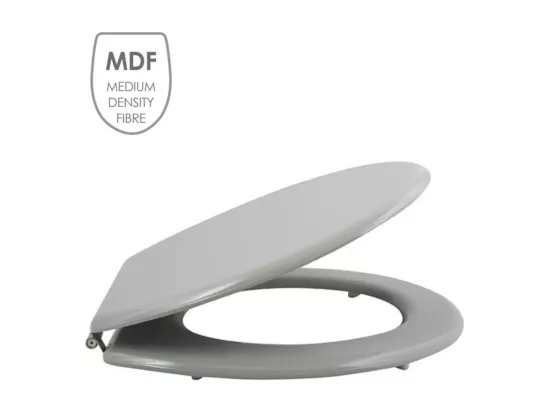MSV Abattant WC MDF CLEO Gris - Charnières Inox