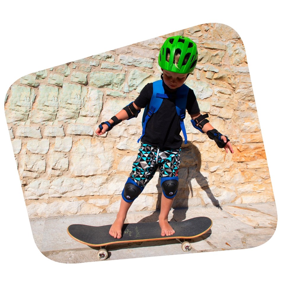 Crazy Safety - Cykelhjelm til børn 6-12 år - Sort/blå Graffiti (54-58 cm)