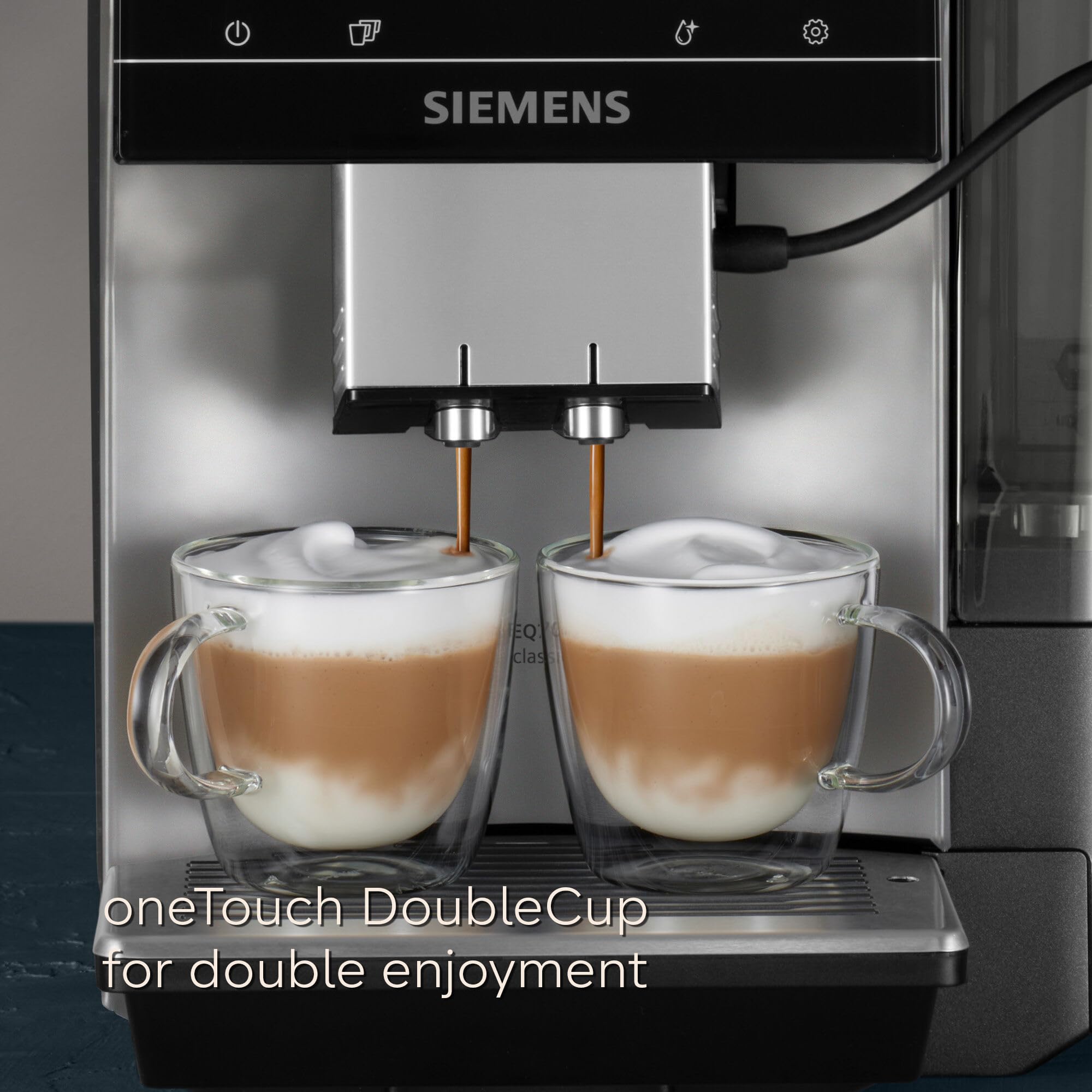 SIEMENS EQ700 Machine à café entièrement automatique grain à tasse, écran tactile de 5 pouces, préparation froide et lente de préparation, cappuccinat