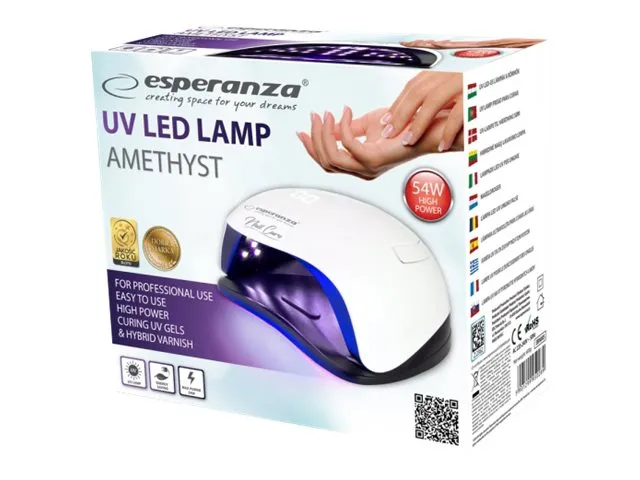 Esperanza UV Led Nail Lamp Amethyst White Hybrid Varnish (EBN005)