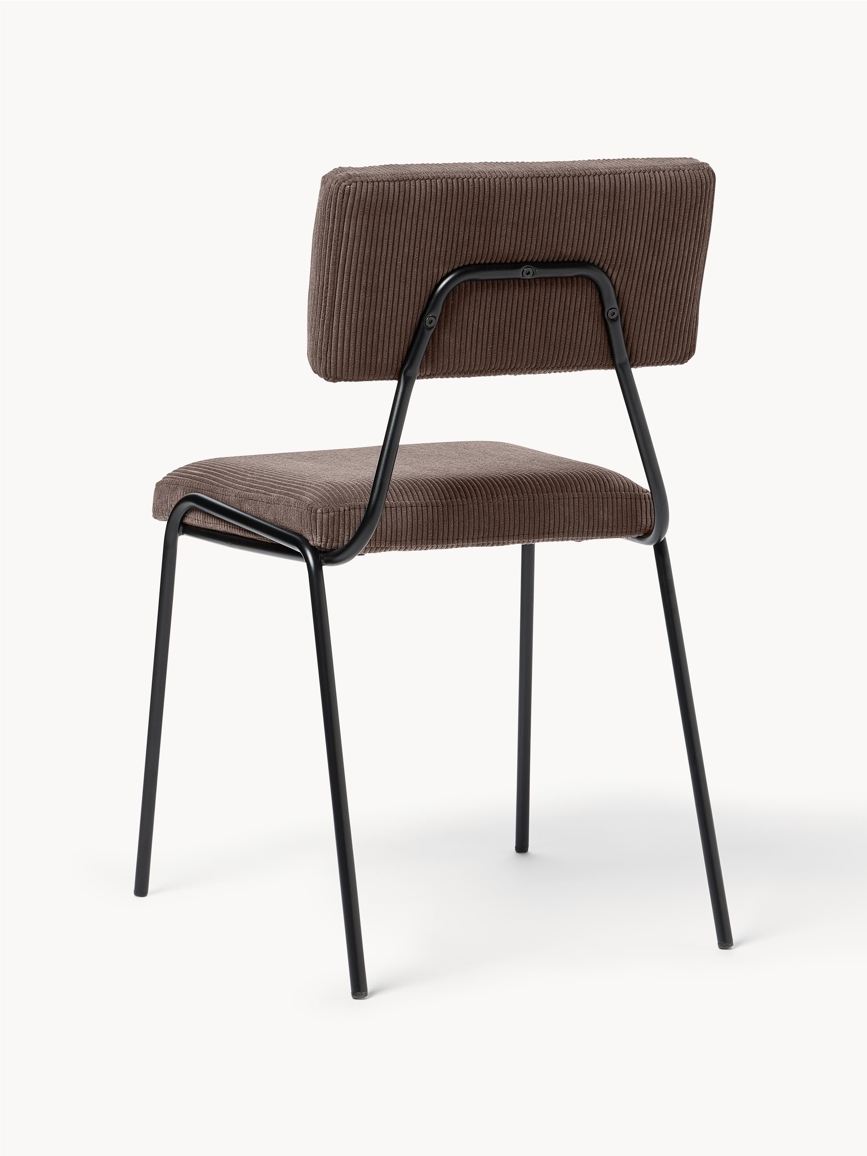 Corduroy gestoffeerde stoelen Mats, 2 stuks