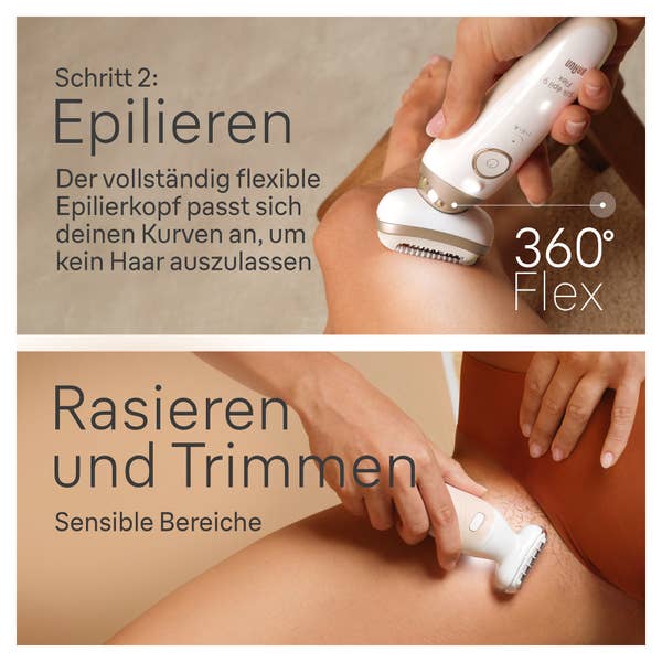 Braun Silk-épil 9 Flex SkinSpa 9-481 3D - Epilierer für eine einfache Haarentfernung
