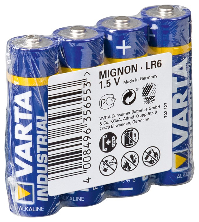 4er Pack Industrial Pro AA Batterie (4006) LR6 MN1500 Alkaline 1.5V
