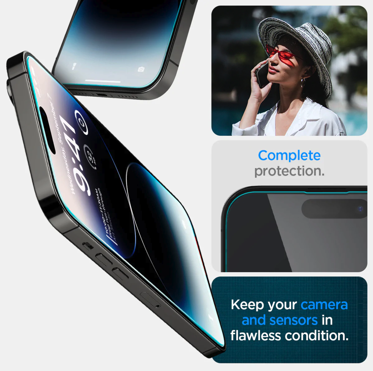 (2er Set) iPhone 14 Pro Glas Tr EZ Fit Panzer Glas Case Friendly   Montagerahmen (AGL05214)