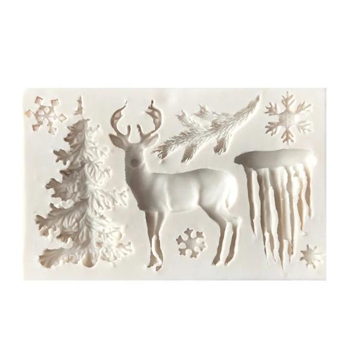 (8-fach) Silikon Weihnachts 3D Pralinen Form für Fondant / Schokolade Kuchen   Muffin Dekoration - Rentier