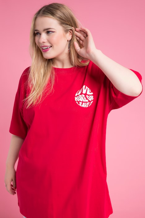 Oversize-Shirt, Writing-Prints, Rundhals, Halbarm