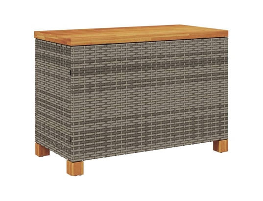 VIDAXL - Coffre Boîte de rangement de jardin gris résine tressée bois d'acac...