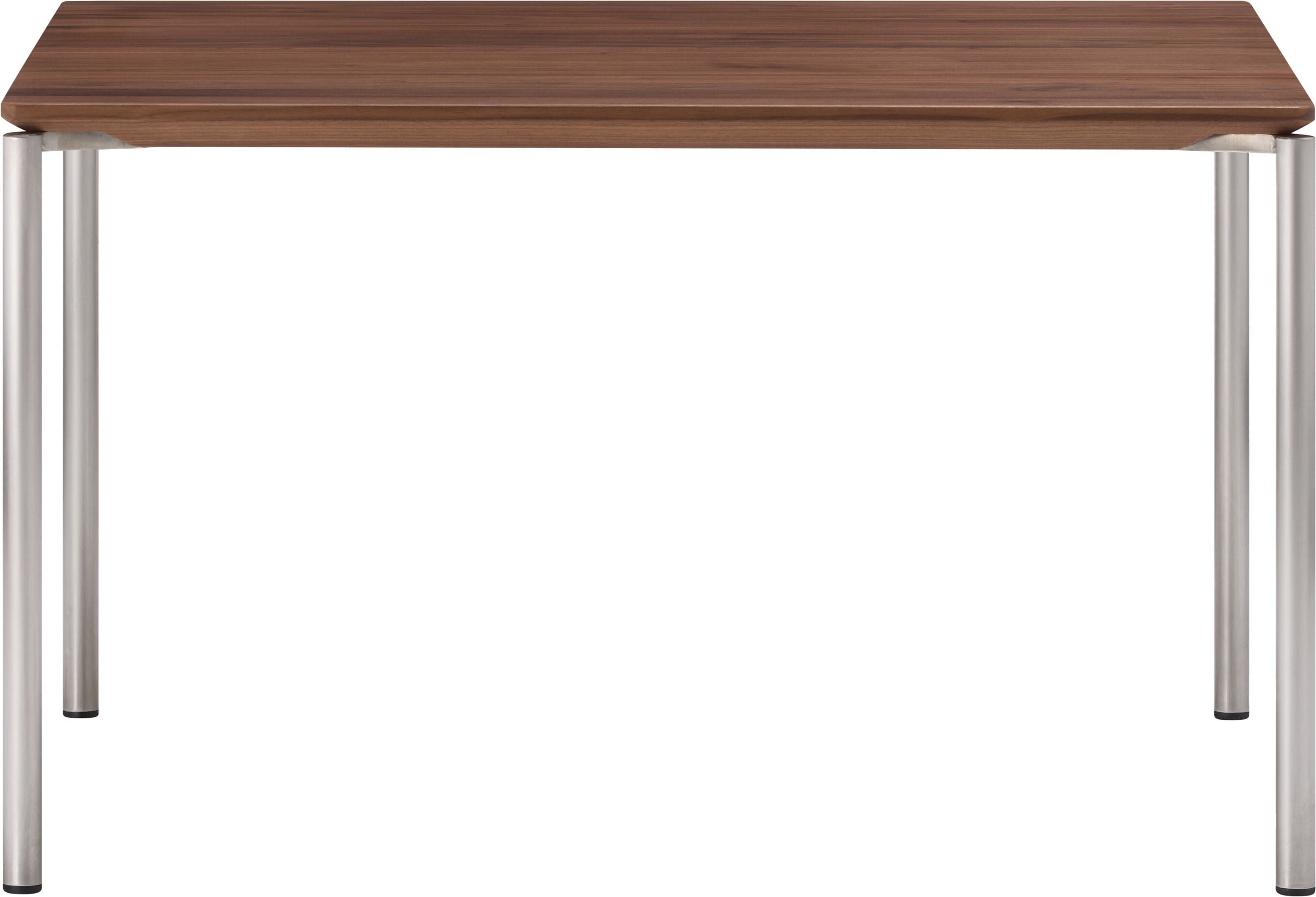 BAO Salontisch - Nussbaum massiv / Edelstahl / B: 65.0 cm x T: 65.0 cm x H: 40.0 cm