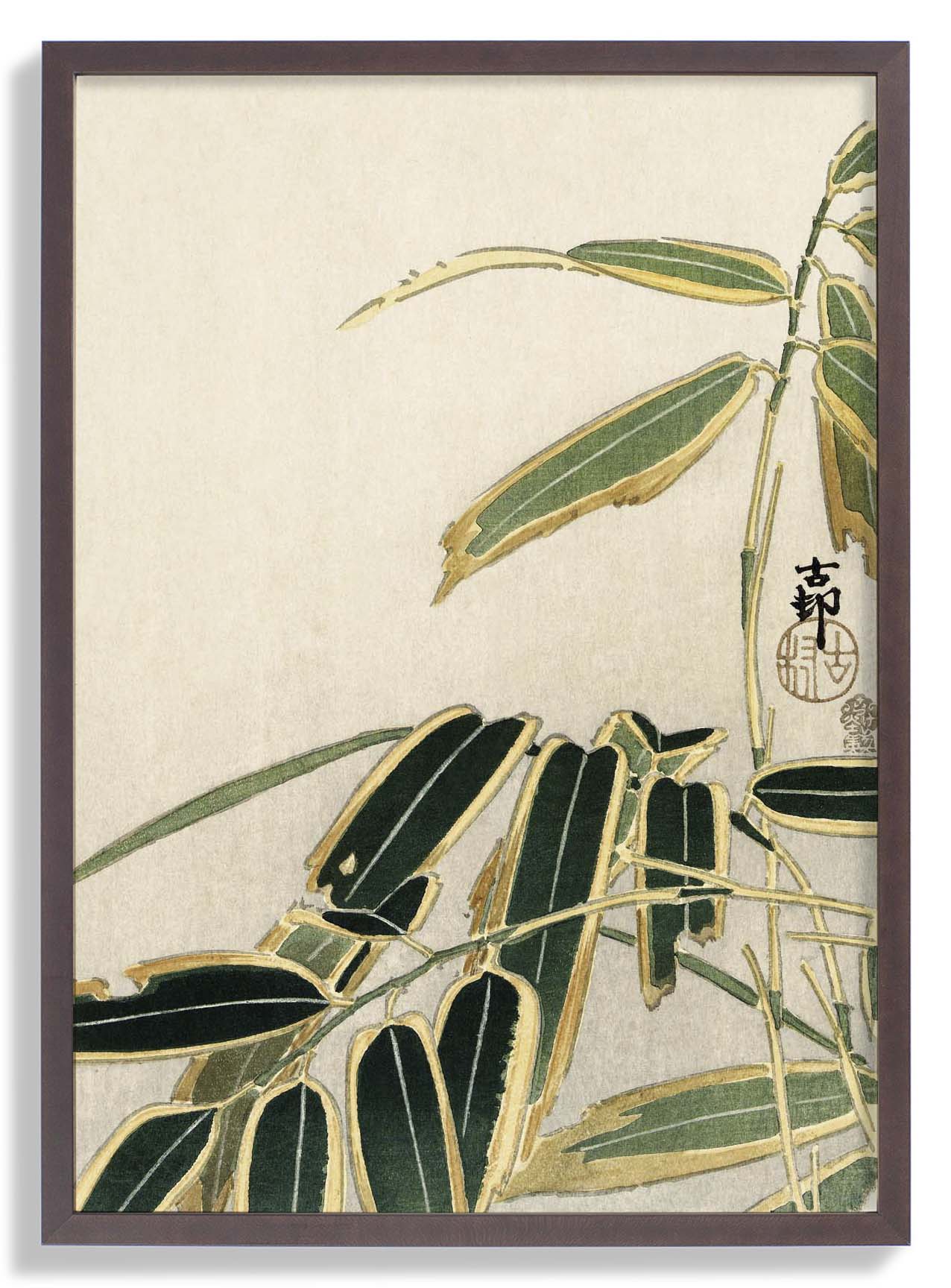 Wheatear in Bambus von Ohara Koson