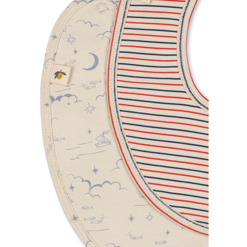 Køb Konges Sløjd Stripe Tricolore Petit/Cielo Marino Basic 2 Pak Hagesmække