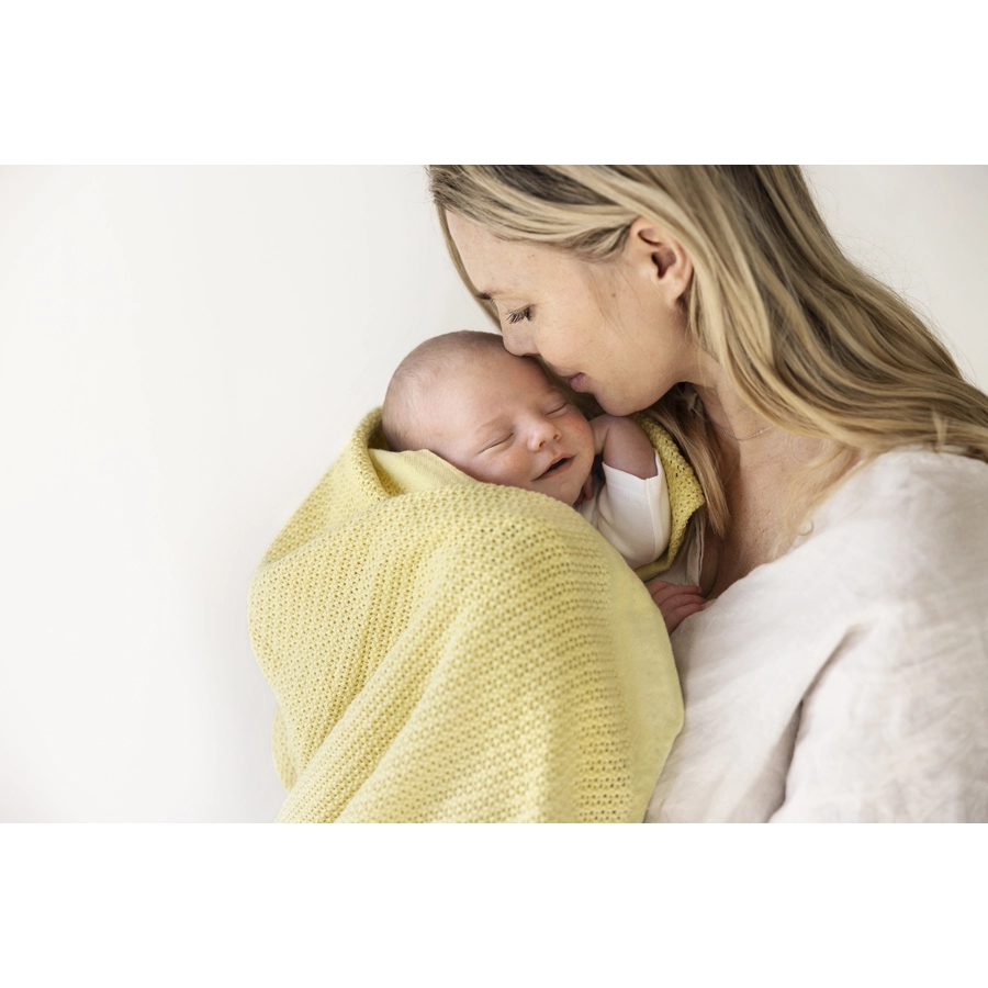 VINTER&BLOOM Kuscheldecke Soft Grid Spring Yellow