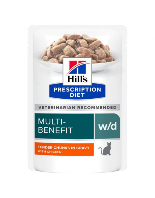 Hill's Prescription Diet W\/D Digestive\/Weight Management Pouch - Kattenvoer - 12x85 g
