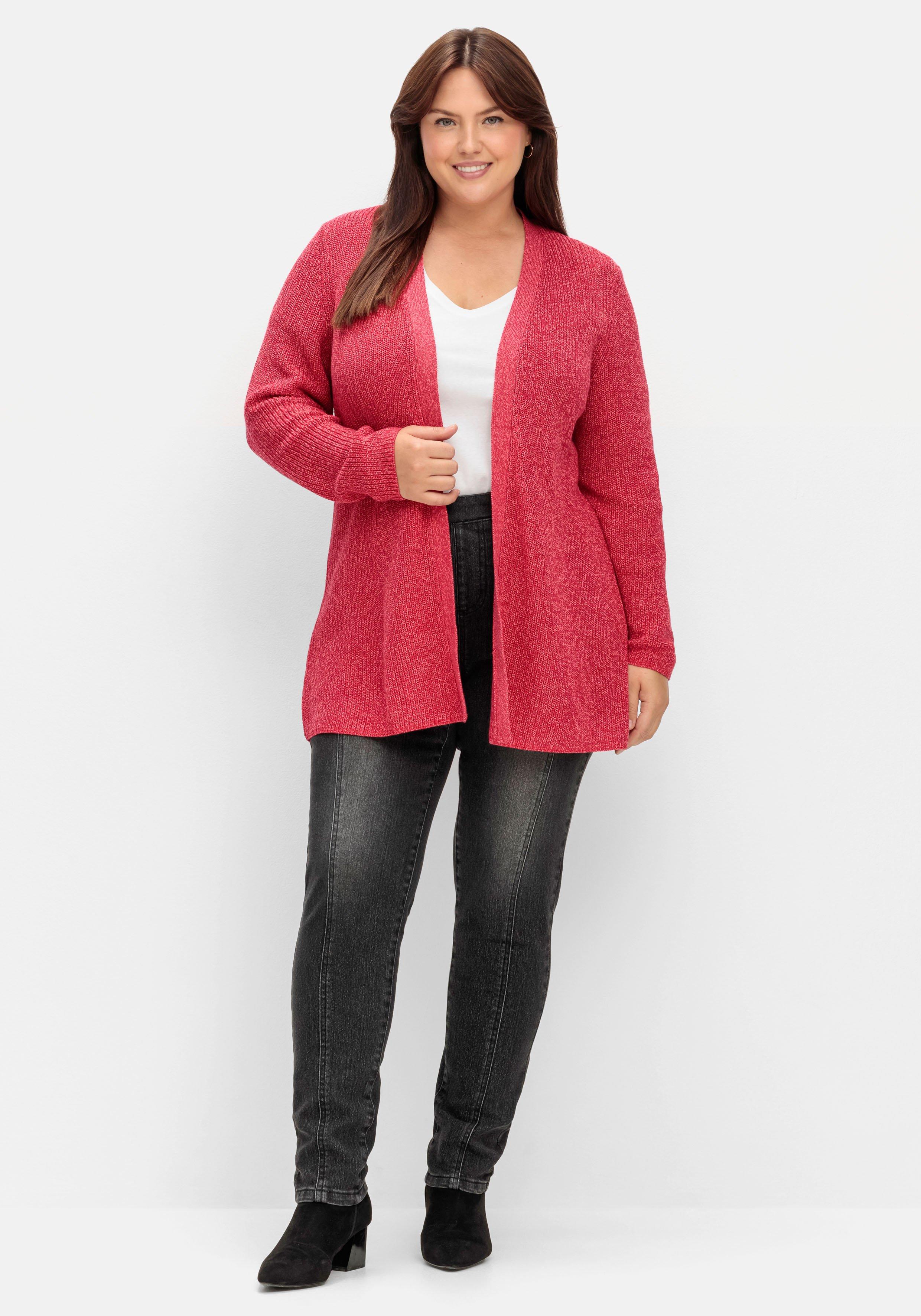 Longstrickjacke im Patentstrickmuster