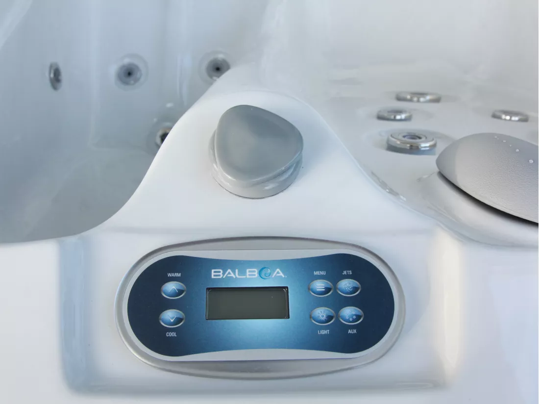 SPA 2 places blanc perlé avec bâche - 18 jets - L210 x P110 x H74 cm - Système BALBOA - TAHITI III