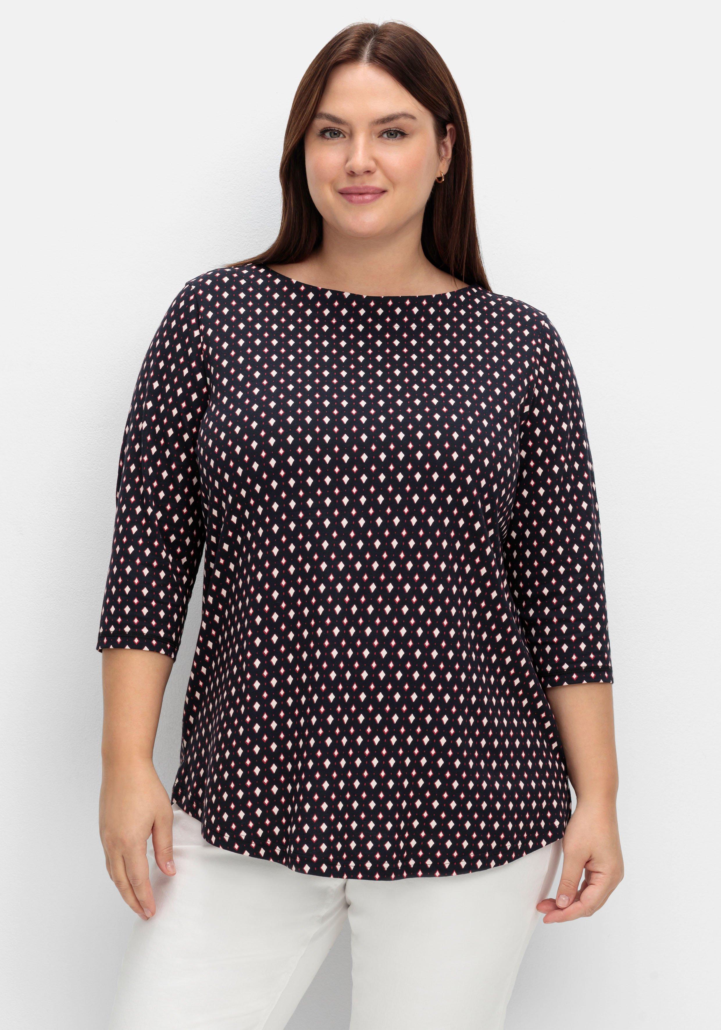 Shirt mit 3/4-Arm und grafischem Minimalprint