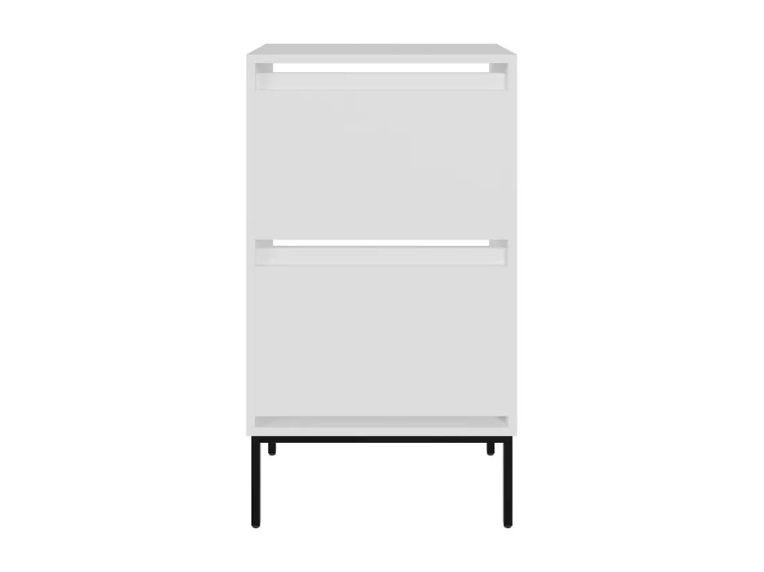 Meuble à chaussures 2 portes - 50 cm - blanc - BEMMI