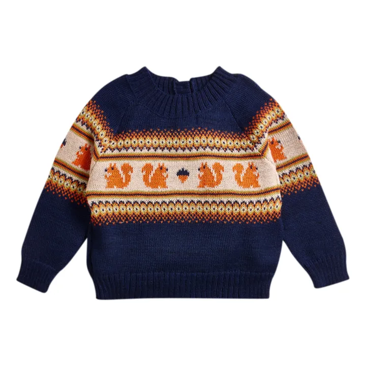 Oeuf NYC Pull Baby Alpaga Ecureuil | Bleu marine