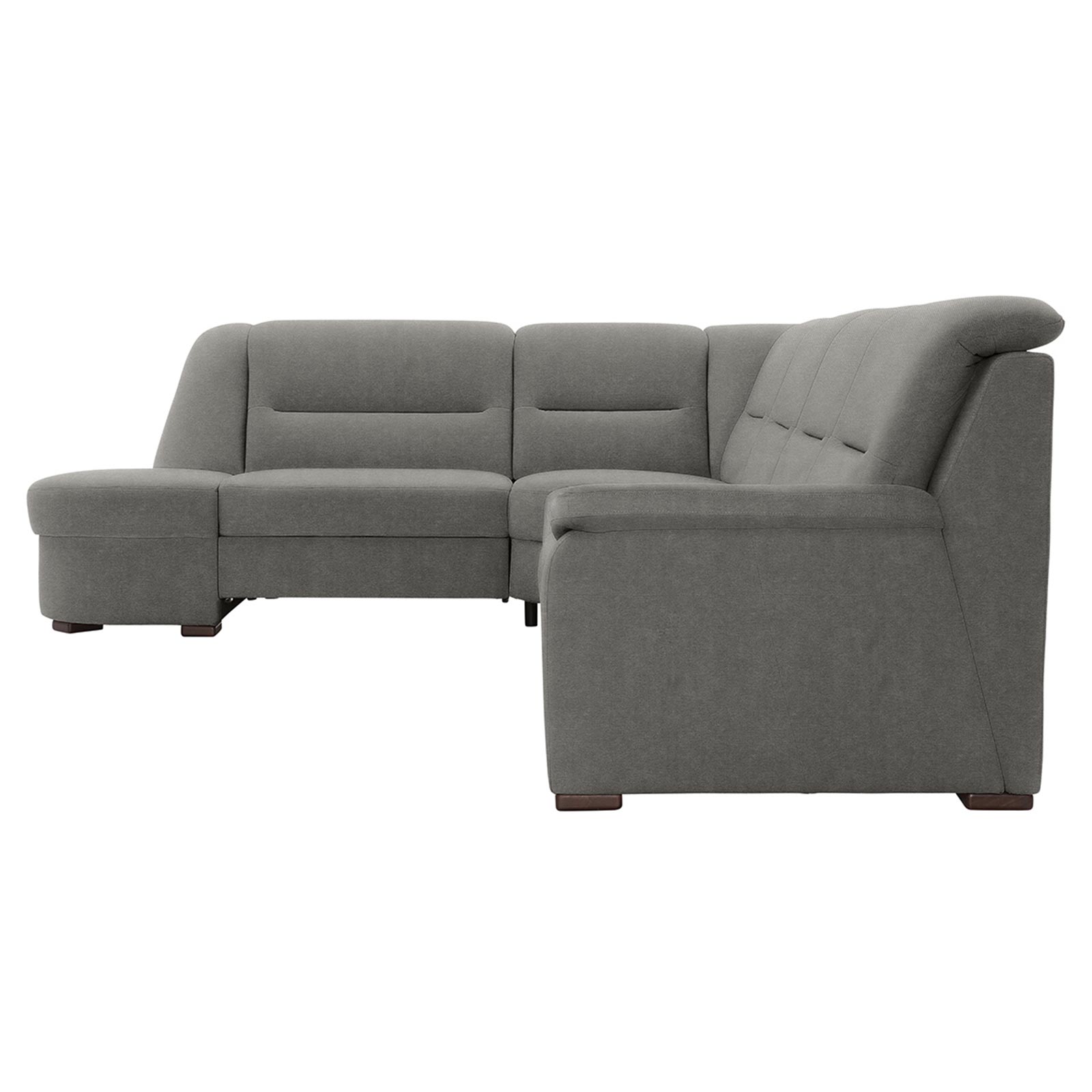 polsterpower Ecksofa - Belle silver - Basismodell - Ottomane links