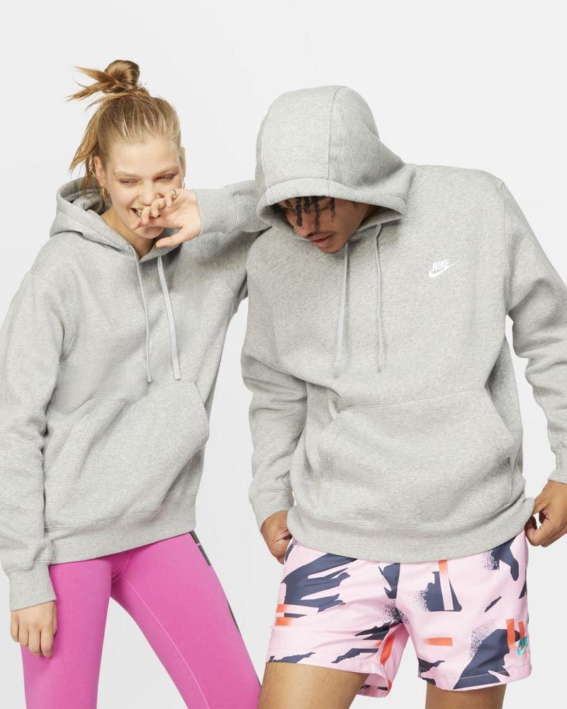 Sweat à capuche Nike Sportswear Club Fleece Gris pour homme