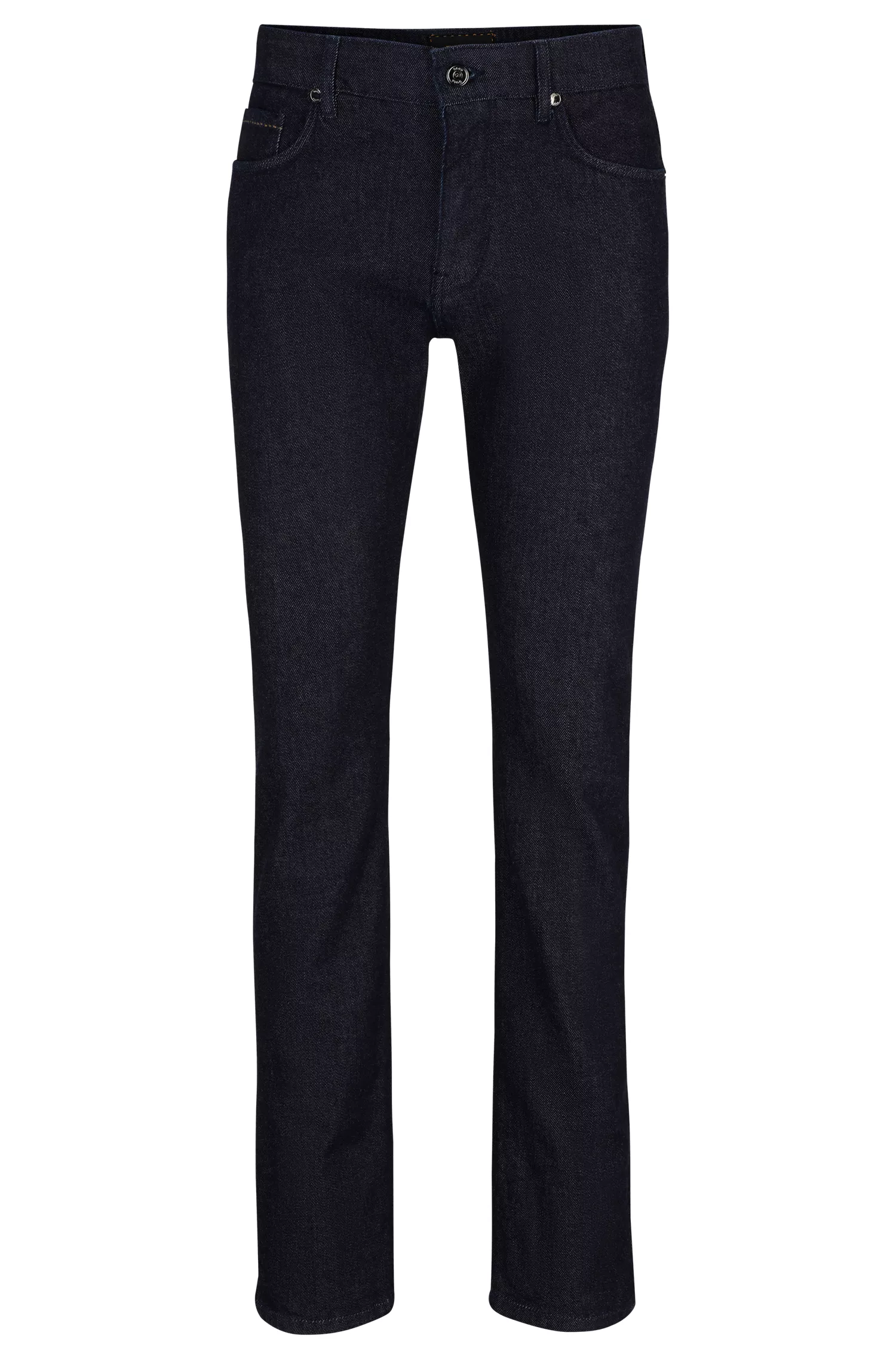 Calça jeans BOSS Camel Slim-fit em denim azul de luxo e conforto.