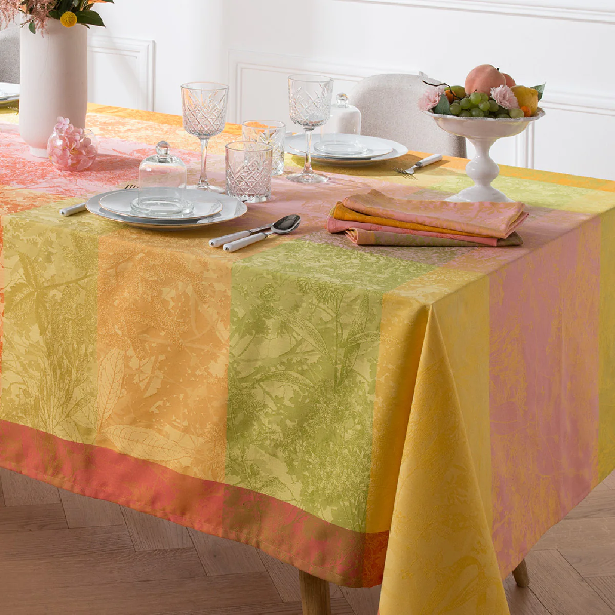 Nappe pur coton multicolore 115x115 Garnier Thiebaut