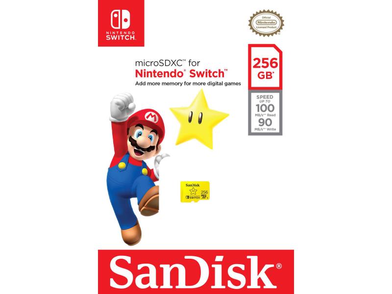 SanDisk microSDXC-Karte Nintendo Switch U3 256 GB Speicher für Ihre schönsten Nintendo-Abenteuer