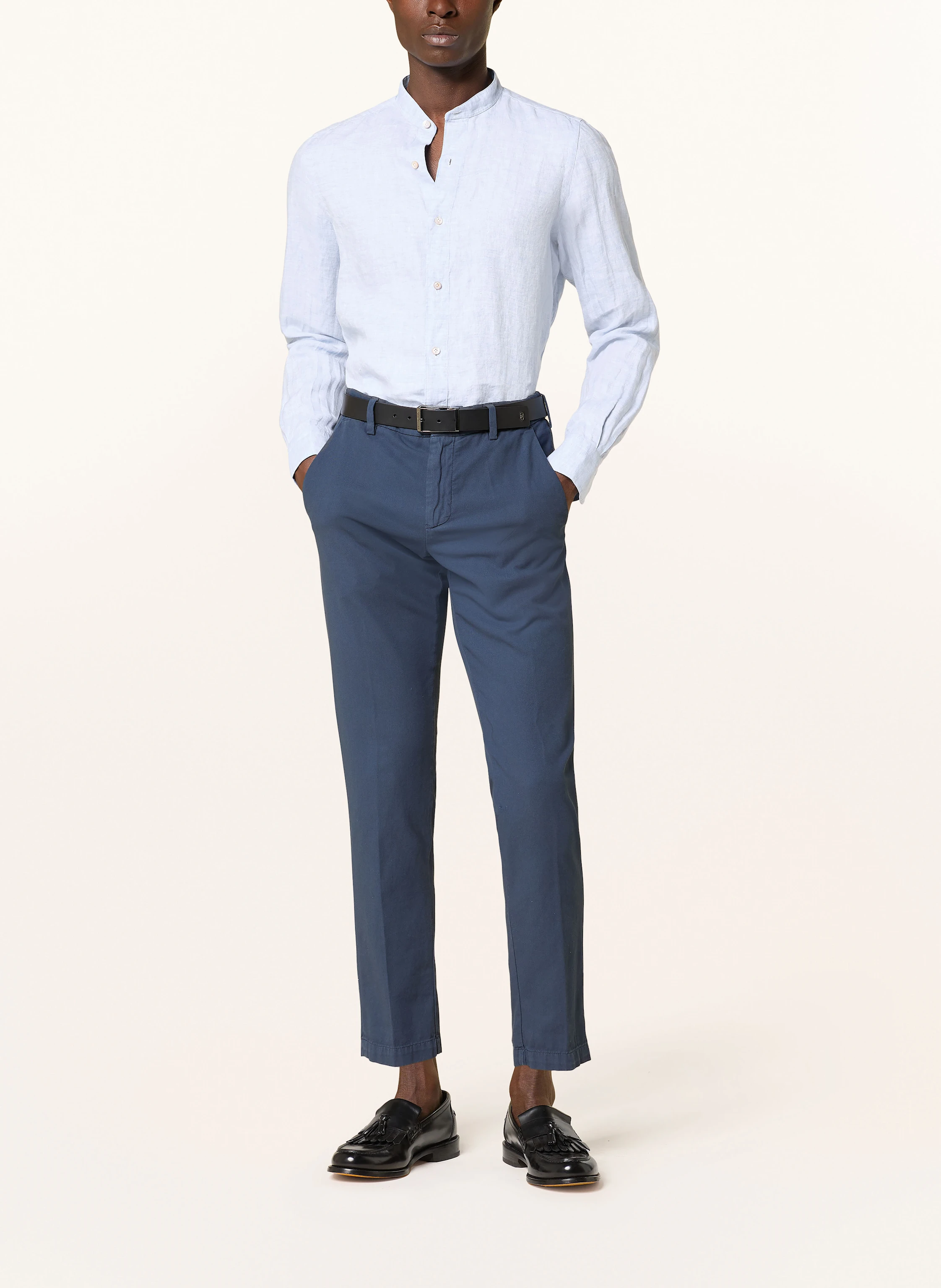 FINAMORE 1925 Leinenhemd TOKYO LORENZO Slim Fit mit Stehkragen