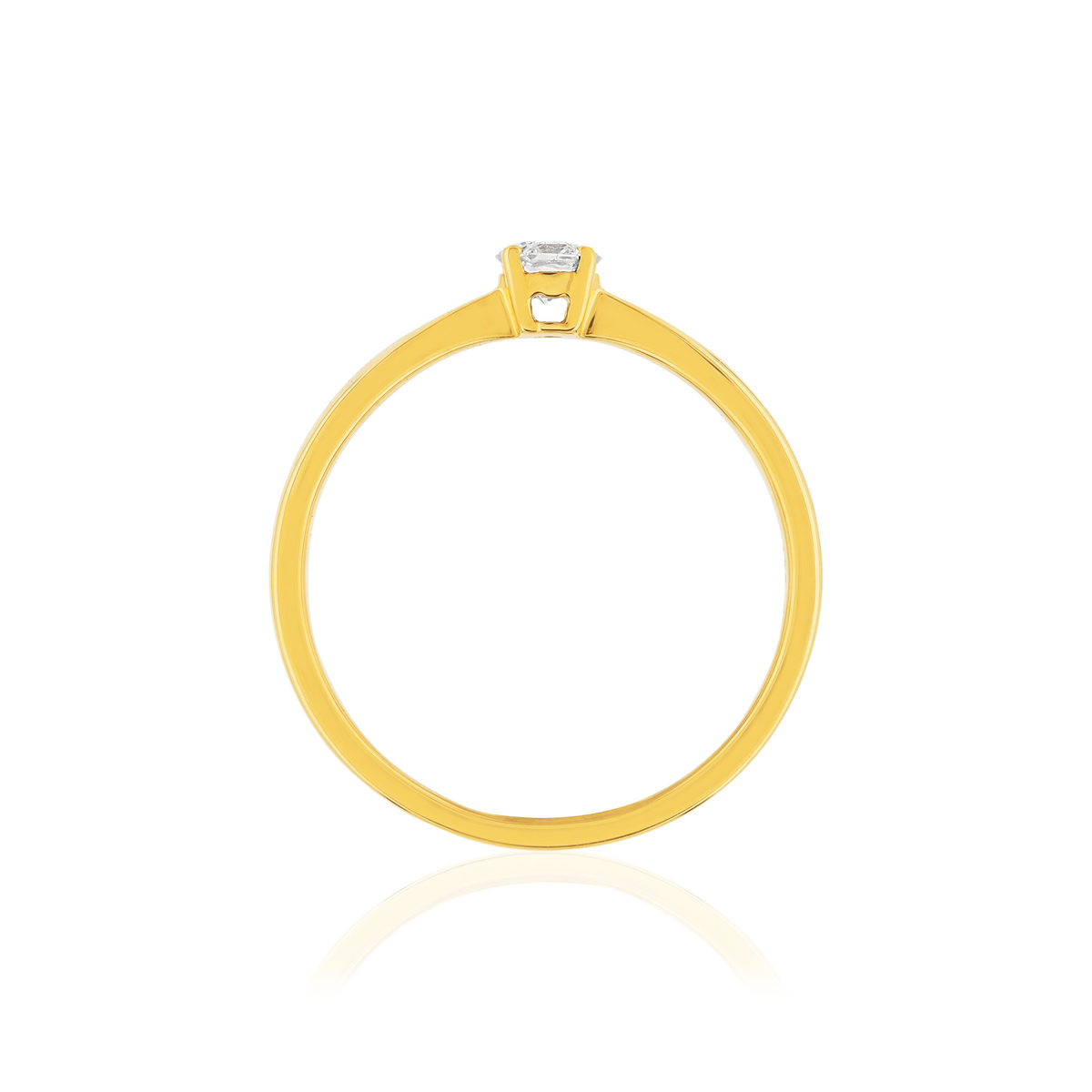 Solitaire or jaune 750 diamant 0.18 carat H/P1