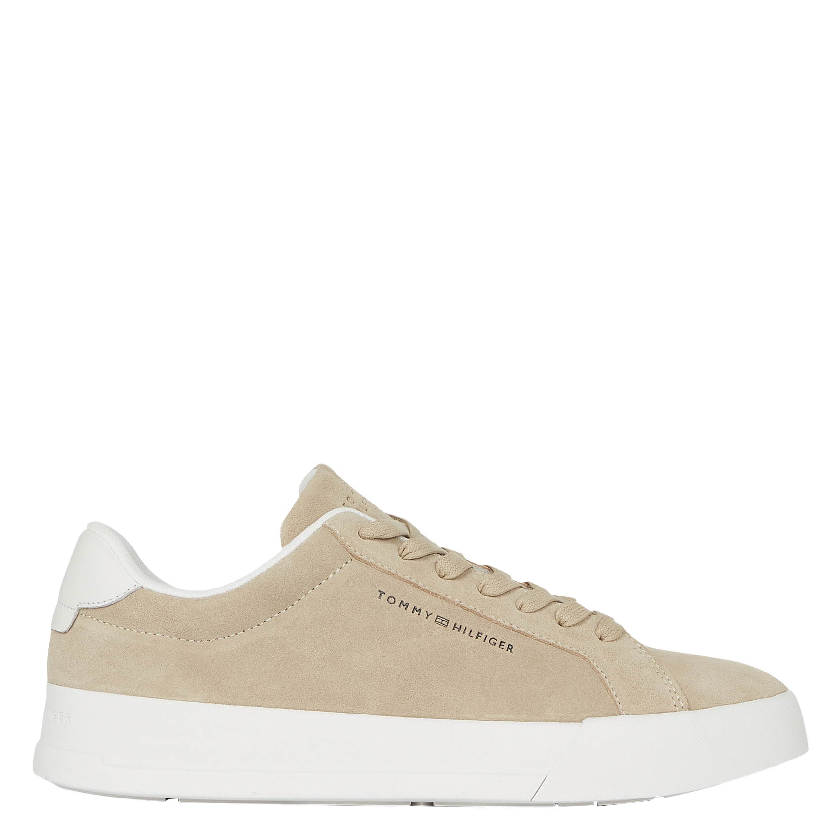 Baskets compensées en cuir velours | Kaki